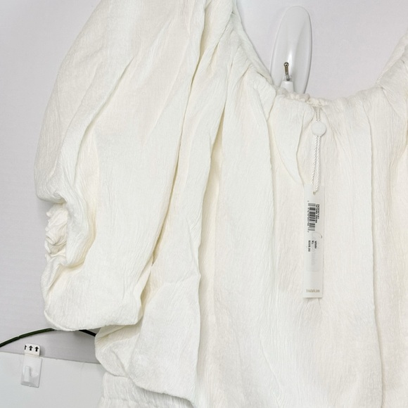 Trina Turk Women's Off The Shoulder Plisse Dress, Whitewash-X-Large - Picture 9 of 10